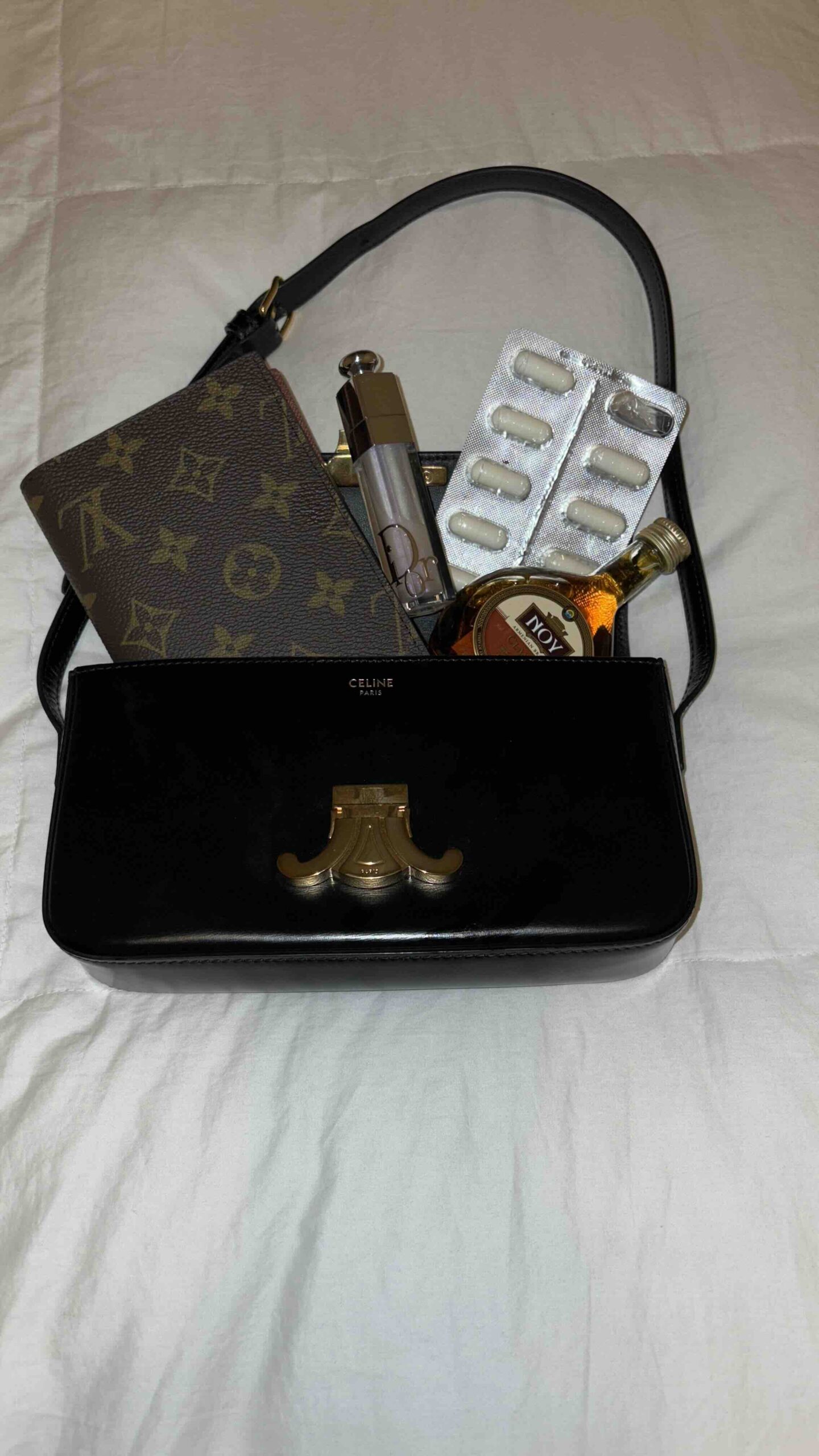 Inside My Celine Triomphe Bag