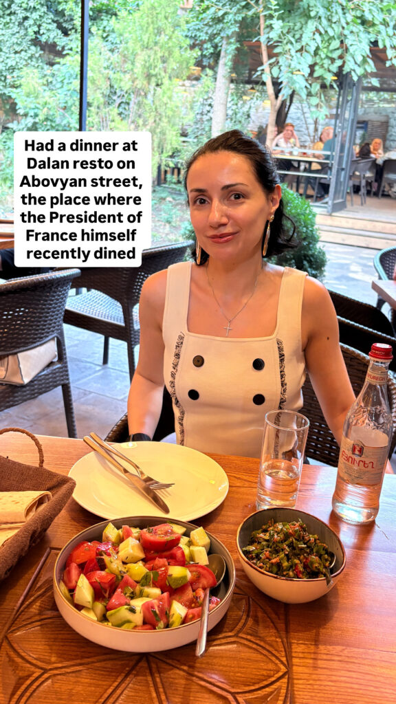Dalan restaurant’s leafy courtyard on Abovyan Street in Yerevan